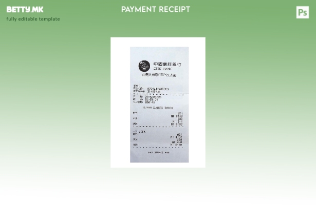 Модерен стил шаблон за потврда за плаќање на Ctbc банка